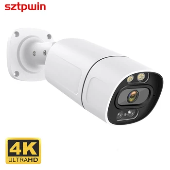 8MP 4K POE IP камера ONVIF H.265 Аудио запис CCTV Разпознаване на лица 5MP Водоустойчив IP66 Външна домашна сигурност Видеонаблюдение