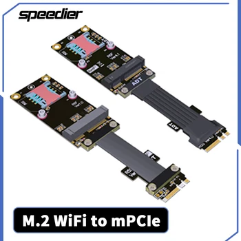 ADT R56SF M2 WiFi към мини-PCIe щранг кабел мъжки към женски Gen 3.0 4.0 мини-PCIe безжична карта към M.2 A.E. адаптер за разширение на слота
