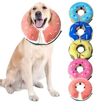 Pet Recovery Collar PVC Cat Cone Collar Cartoon Printing Durable Dog Donut Collar Cone Soft Recovery Cones Pet Supplies
