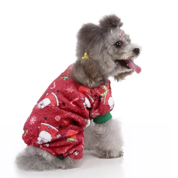 Коледа Дрехи за кучета Гащеризон Пижама Ши Йорк Шир териер Пижами Кученце Котешки дрехи Облекло пижама за малки кучета