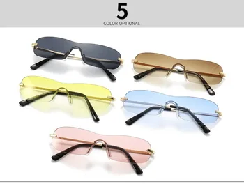 Луксозна марка извънгабаритни слънчеви очила от едно парче Дамска мода Rimless Clear Ocean Gradient Lens Shades Мъжки слънчеви очила UV400